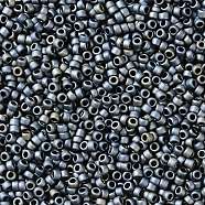 TOHO Round Seed Beads, Japanese Seed Beads, (612) Matte Color Gun Metal, 15/0, 1.5mm, Hole: 0.7mm, about 15000pcs/50g(SEED-XTR15-0612)