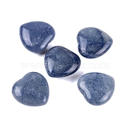 Natural Blue Aventurine Healing Stones, Heart Love Stones, Pocket Palm Stones for Reiki Ealancing, 30x30x11.5~12.5mm(G-G020-01-04)