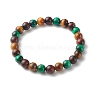 Natural Tiger Eye Beads Stretch Bracelets, 3/8 inch(0.85cm), Inner Diameter: 2-3/8 inch(6cm)(BJEW-JB06386)