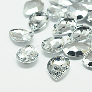 Imitation Taiwan Acrylic Rhinestone Cabochons, Pointed Back & Faceted, teardrop, Clear, 30x20x7.5mm, about 100pcs/bag(GACR-A017-20x30mm-01)