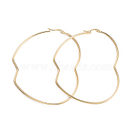 201 Stainless Steel Hoop Earrings, with 304 Stainless Steel Pins, Apple, Golden, 78.5x63.5x2mm, 12 Gauge, Pin: 1x0.7mm(EJEW-I245-24A)