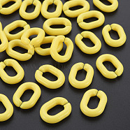 Opaque Acrylic Linking Rings, Quick Link Connectors, For Jewelry Chains Making, Frosted, Oval, Yellow, 19.5x15x5mm, Inner Diameter: 6x11
mm(MACR-S373-19B-A06)