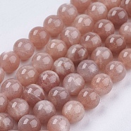 Natural Sunstone Beads Strands, Round, 6mm, Hole: 1mm, about 65pcs/strand, 15.7 inch(X-G-J157-6mm-07)