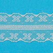 Lace Trim Nylon Ribbon for Jewelry Making, White, 1-1/8 inch(30mm), about 200yards/roll(ORIB-F003-172)