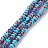 Synthetic Turquoise Beads Strands, Dyed, Rondelle, Purple, 8x5mm, Hole: 0.7mm, about 80~84pcs/strand, 15.94~16.14 inch(40.5~41cm)(G-C034-02A)
