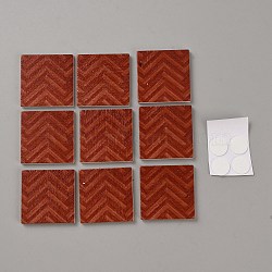 Mini Wood Floor, Dollhouse Furniture Accessories, Square, FireBrick, 30x30x3mm(AJEW-WH0479-40A)