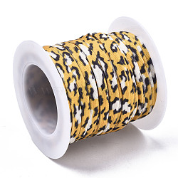 Flat Polyester Elastic Cord, Webbing Garment Sewing Accessories, Gold, 5mm, about 3.28 yards(3m)/roll(EC-N003-001A-19)