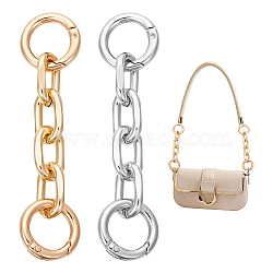 Unicraftale 4Pcs 2 Colors Aluminum Cross Chain Link Bag Strap Extender, with Spring Gate Rings, for Bag Strap Replacement Accessories, Mixed Color, 9.7x2.4x1.4cm, 2pcs/color(FIND-UN0003-94)