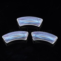 Transparent Acrylic Beads, Glitter Powder, Curved Tube, Clear, 35x14x12mm, Hole: 4mm, about 148pcs/500g(OACR-N008-082)