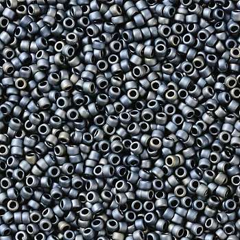 TOHO Round Seed Beads, Japanese Seed Beads, (612) Matte Color Gun Metal, 15/0, 1.5mm, Hole: 0.7mm, about 15000pcs/50g