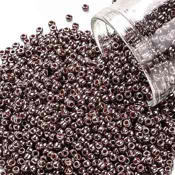 TOHO Round Seed Beads, Japanese Seed Beads, (460) Opaque Brown Gold Luster, 11/0, 2.2mm, Hole: 0.8mm, about 5555pcs/50g