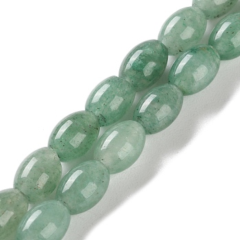 Natural Green Aventurine Beads Strands, Rice, 9x6mm, Hole: 1mm, about 44pcs/strand, 15.94 inch(40.5cm)