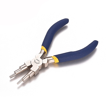 Iron Wire Looping Pliers, with Non-Slip Comfort Grip Handle, for Loops and Jump Rings, Blue, 155x84x13mm