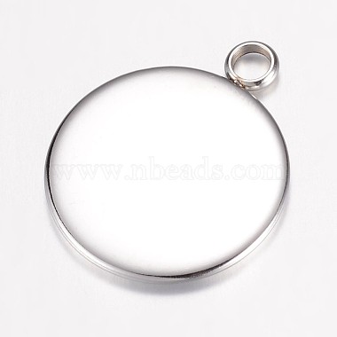 304 Stainless Steel Pendant Cabochon Settings(STAS-P100-16P)-3
