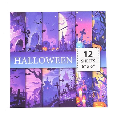 Halloween Witch Pumpkin Ghost Pattern Scrapbooking Paper Pads Set(STIC-C010-33C)-3