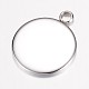304 Stainless Steel Pendant Cabochon Settings(STAS-P100-16P)-3