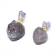 Natural Amethyst(Random Size) Openable Perfume Bottle Pendants(G-E556-10A)-2