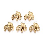304 Stainless Steel Pendants, Elephant Charms, Golden, 12.5~13.5x12.5x3.5mm, Hole: 1.3~1.4mm(STAS-T075-07G)