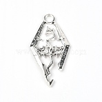 Alloy Pendants, Dragon Charms, Antique Silver, 47.5x23x2mm, Hole: 4mm(PALLOY-WH0085-50)