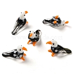 Handmade Lampwork Home Decorations, 3D Bird Ornaments for Gift, Black, 31~32x13~14x19mm(X1-LAMP-K039-21)