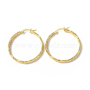 Ion Plating(IP) 304 Stainless Steel Flat Hoop Earrings for Women, Golden, 36.5x35x4.5mm, Pin: 0.7x0.9~1.4mm(STAS-B034-16G)