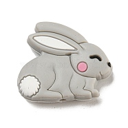 Silicone Focal Beads, Rabbit, 25x29x8mm, Hole: 2mm(SIL-R146-02A)