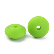 Silicone Beads, Chewing Beads For Teethers, DIY Nursing Necklaces Making, Abacus, Lawn Green, 12x6.5mm, Hole: 2mm(SIL-TAC0005-02)