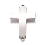 Tarnish Resistant 201 Stainless Steel Links connectors, Latin Sideways Cross, Stainless Steel Color, 25x14.5x1mm, Hole: 1mm(STAS-S059-18B)