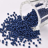 11/0 Grade A Round Glass Seed Beads, Baking Paint, Royal Blue, 2.3x1.5mm, Hole: 1mm, about 48500pcs/pound(SEED-N001-A-1012)