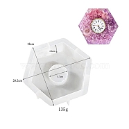 DIY Silicone Clock Display Decoration Molds, Resin Casting Molds, for UV Resin, Epoxy Resin Craft Making, Hexagon, 180x202x46mm, Inner Diameter: 57mm(PW-WG94082-01)