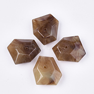 Acrylic Beads, Imitation Gemstone Style, Faceted, Polygon, Camel, 40.5x32x16.5mm, Hole: 2.5mm(OACR-T011-167A)
