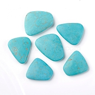 Synthetic Turquoise Beads, Dyed, No Hole/Undrilled, Mixed Shapes, 36.5~44x34~37x8.5~10mm, about 62pcs/bag(TURQ-F014-03)