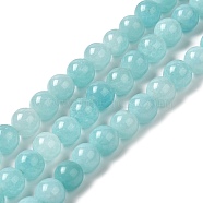 Natural Dyed Jade Beads Strands, Round, Pale Turquoise, 8.5mm, Hole: 0.8mm, about 45~46pcs/strand, 14.69''~15.04''(37.3~38.2cm)(G-M402-C03-11)