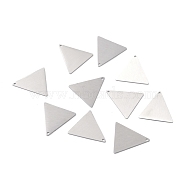 304 Stainless Steel Pendants, Double Side Drawbench, Stamping Blank Tag, Triangle, Stainless Steel Color, 30x30x1mm, Hole: 1.5mm(STAS-F271-08F-P)