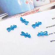 Frosted Alloy Links, with Spray Painted, Bowknot, Cornflower Blue, 17x8mm(PALLOY-CJC0001-73A)