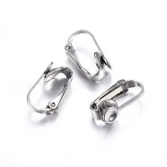 304 Stainless Steel Clip-on Earring Findings, Stainless Steel Color, 16x9x7mm(STAS-P210-15P)