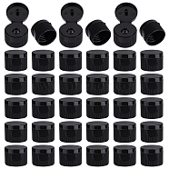 Plastic Flip Bottle Caps, Column, Black, 27x20.5mm(FIND-WH0152-706B)