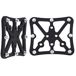 Bicycle Aluminum Alloy Flat Self Locking Pedal, Rectangle, Black, 75x65mm(TOOL-WH0132-12A)