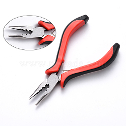 45# Carbon Steel Jewelry Tools Crimper Pliers for 2/2.5/3mm Crimp Beads, Red, 130x55x17mm(PT-Q009-01)
