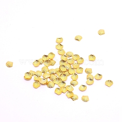 Brass Cabochons, Nail Art Studs, Nail Art Decoration Accessories, Shell Shape, Cadmium Free & Lead Free, Golden, 4.5x5x1mm(MRMJ-WH0072-45G)