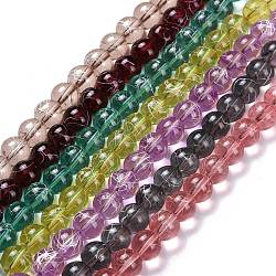 Drawbench Transparent Glass Beads Strands, Spray Painted, Round, Mixed Color, 10mm, Hole: 1.3~1.6mm, 31.4 inch(GLAD-Q012-10mm-M)