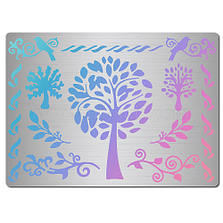 Stainless Steel Cutting Dies Stencils, for DIY Scrapbooking/Photo Album, Decorative Embossing DIY Paper Card, Matte Stainless Steel Color, Tree of Life Pattern, 190x140mm(DIY-WH0412-002)