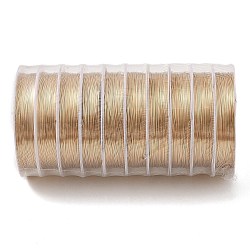 10 Rolls Round Copper Wire, Long-Lasting Plated, Light Gold, 28 Gauge(0.3mm), 15m/roll(CWIR-C003-01B-KCG)