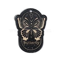 Dark Theme Acrylic Pendants, Butterfly, 42x31x2mm, Hole: 1.8mm(OACR-M007-01C)