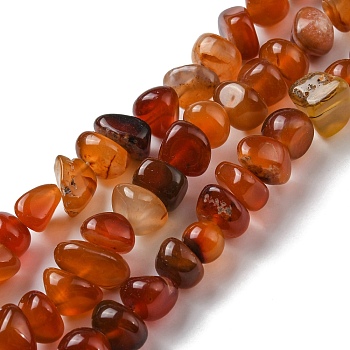 Natural Agate Beads Strands, Dyed, Nuggets, Chocolate, 7.5~10x11.5~13x10.5~13mm, Hole: 1.2mm, about 44pcs/strand, 14.17~14.41 inch(36~36.6cm)