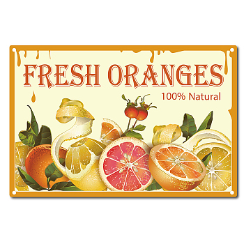 Vintage Metal Tin Sign, Wall Decor for Bars, Restaurants, Cafes Pubs, Fruit Pattern, 30x20cm