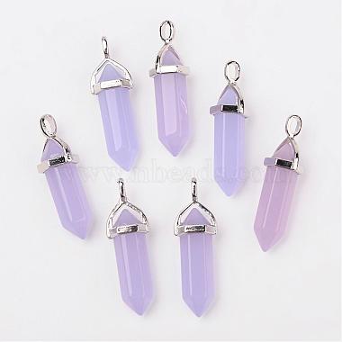 Platinum Lilac Bullet Glass Pendants