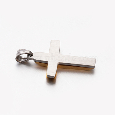 Bijoux pour hommes 201 pendentifs croix en acier inoxydable(STAS-F010-44G)-3