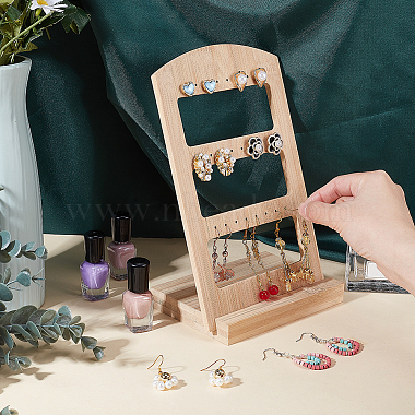 24-Hole 3-Row Wood Earring Display Stands(EDIS-WH0016-006)-3