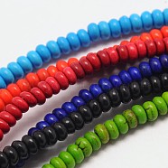 Dyed Synthetical Turquoise Rondelle Bead Strand, Mixed Color, 10x6mm, Hole: 1mm, about 1340pcs/kg(G-P083-10mm-85)